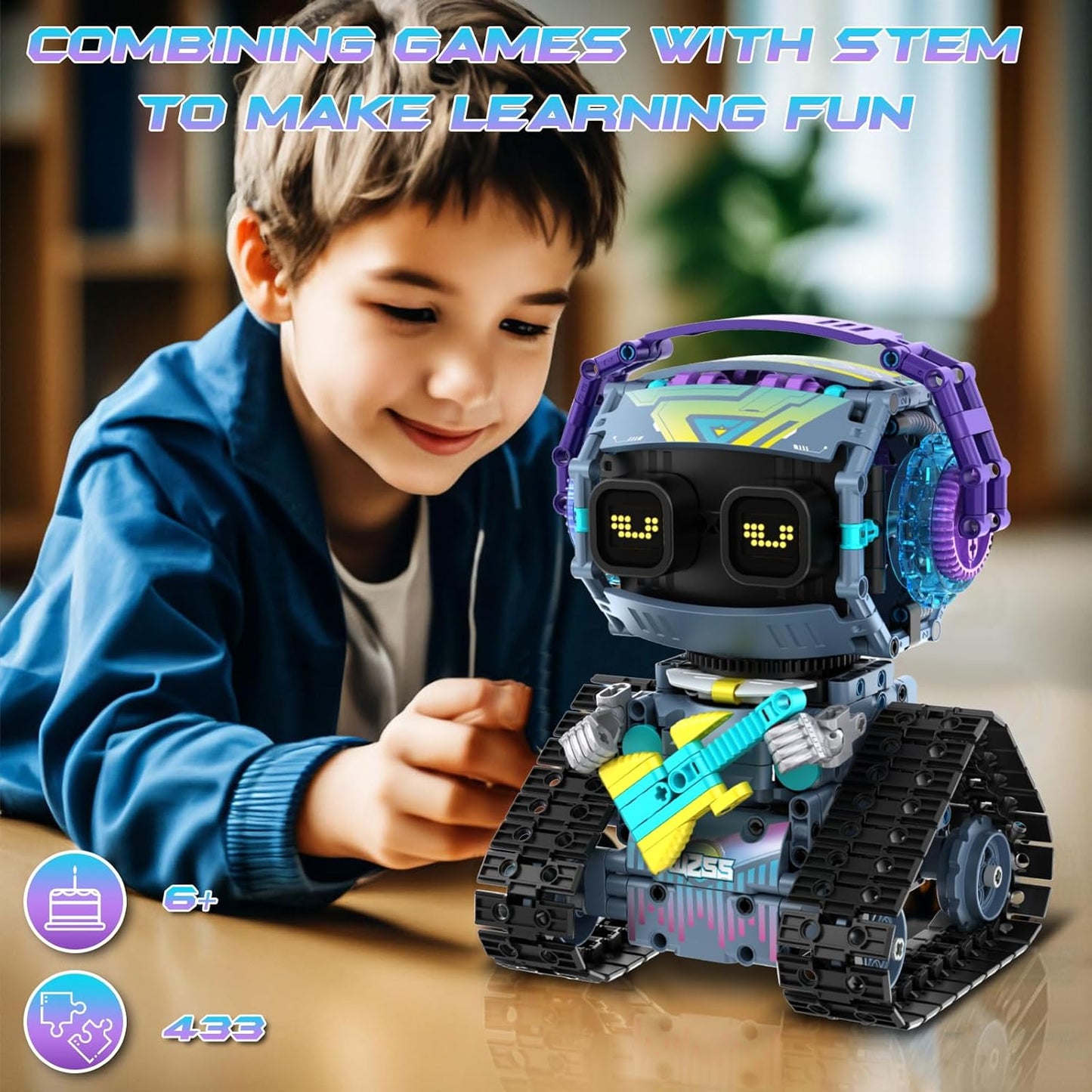 5in1 STEM Building Toys for Kids 6-14, Remote & APP Controlled Mech Robots/Heavy Tanks/Tracked Racer STEM Building Kit for Kid Science Learning, 552 Pcs DIY Erector Sets Gifts for Boys & Girls