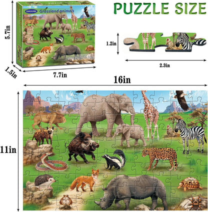 Puzzles for Kids Ages 4-8 Year Old,100 Piece Dinosaur Jigsaw Puzzle for Toddler Children Learning Educational Puzzles Toys for Boys and Girls - Every Piece is Unique