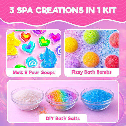 Doctor Jupiter Glam Science, DIY Makeup Craft Kit for Girls Ages 6+ | 50+ Beauty Recipes - Make Your Own Makeup, Perfume, Lip Gloss, Bath Bomb| Birthday Gift Ideas for 6-7-8-9-10-11-12 Year Olds
