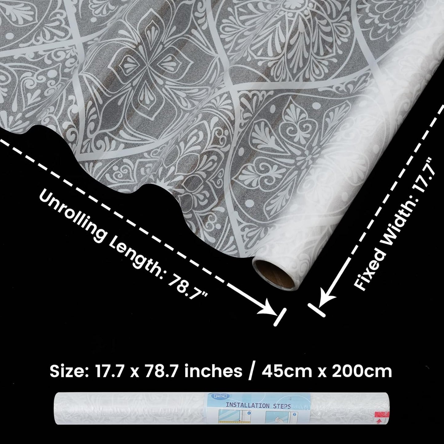 DKTIE Wooden Blinds Pattern Decorative Window Privacy Film, Sun Blocking Heat Control, Static Cling No Glue, with Installation Tools, Stained Glass Window Film (S531, 17.7" x 78.7")