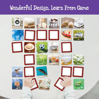 Memory Matching Game, 72 PCS Sight Words Matching Cards for Kids, 36 Pairs Memory Cards, Educational Toy for Children to Learn Sight Words 5+ Years Old
