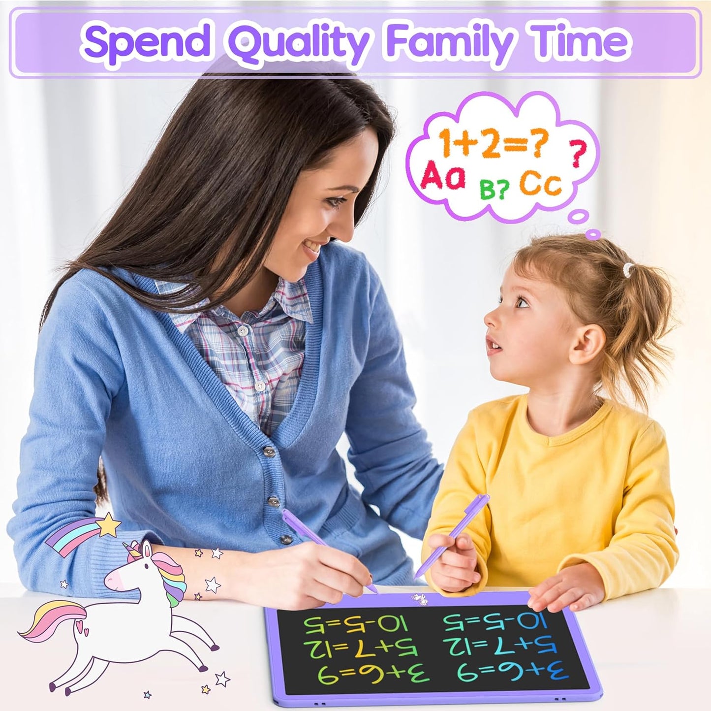 Hockvill LCD Writing Tablet for Kids 16 Inch, Toys for Girls Boys Drawing Pad for 3 4 5 6 7 Year Old Kids Toys, Christmas Birthday Gift for Kids, Toddler Doodle Board Travel Essentials - Pink