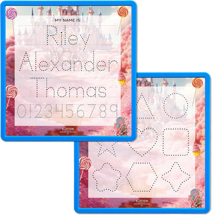 Kid's Name Tracing Board | Dry Erase Letter Tracing | Reusable Name Board | Alphabet Letters | Personalized | Candy Theme