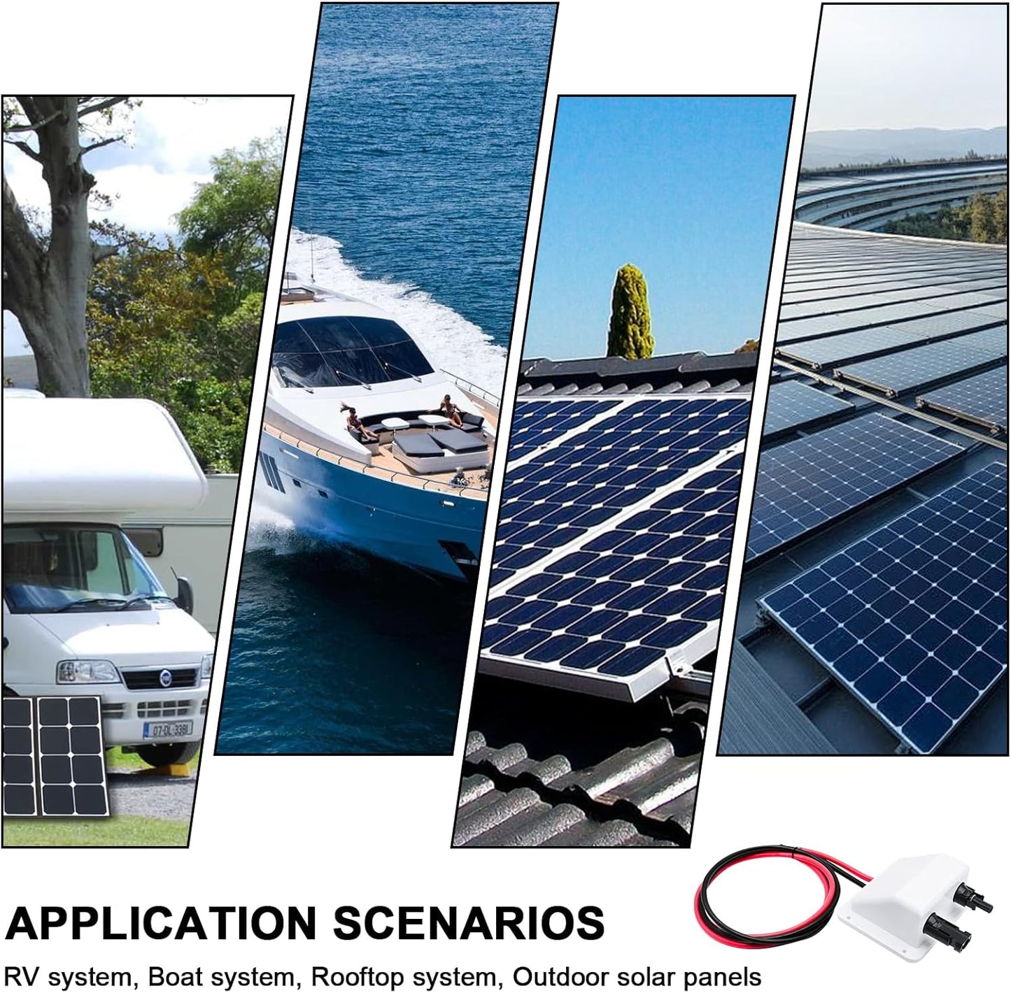 Solar Panel Mounts Bracket Set of 4pcs (White), Drill Free ABS Corner Roof Brackets Mounting Kit, Durable Solar Mount Rack Accessories for RVs, Trailers, Boats, Yachts, Vans, Carports
