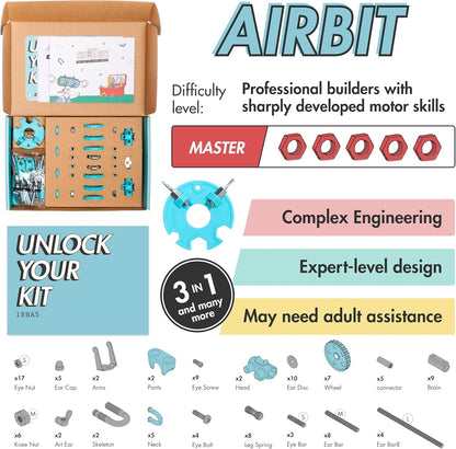 The Off Bits AirBit – Build Your Own Airplane! STEM Building Kit for Creative Kids 8-12 & Curious Adults, Fun Educational Gift for Boys & Girls