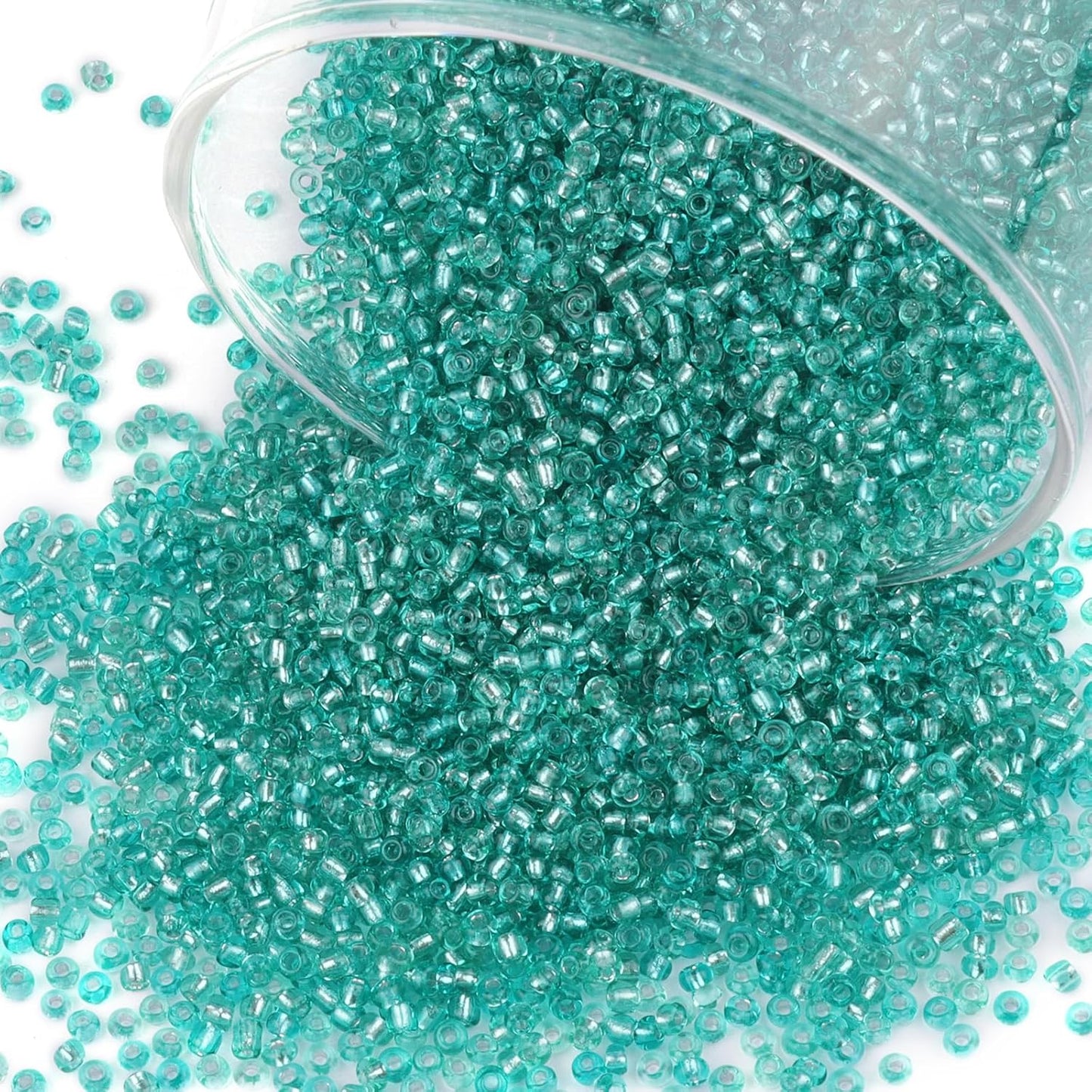 10100 Pcs Size 11/0 Glass Seed Beads, 2 mm Dark Green Small Mini Spacer Loose Pony Beads for Jewelry Making and DIY Crafts - Colors B