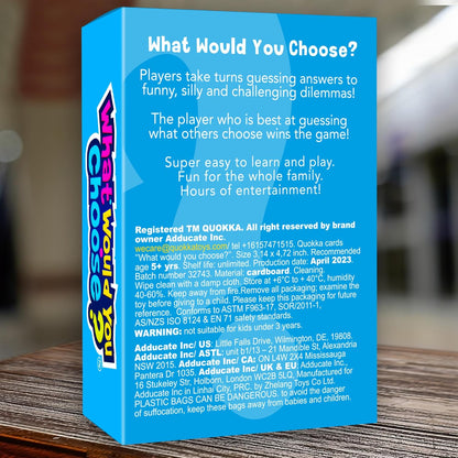 QUOKKA Board Games for Kids 8-12 – Family Games for Kids and Adults – What Would You Choose – 500+ Questions – Original Edition – Fun Card Game for Family Night