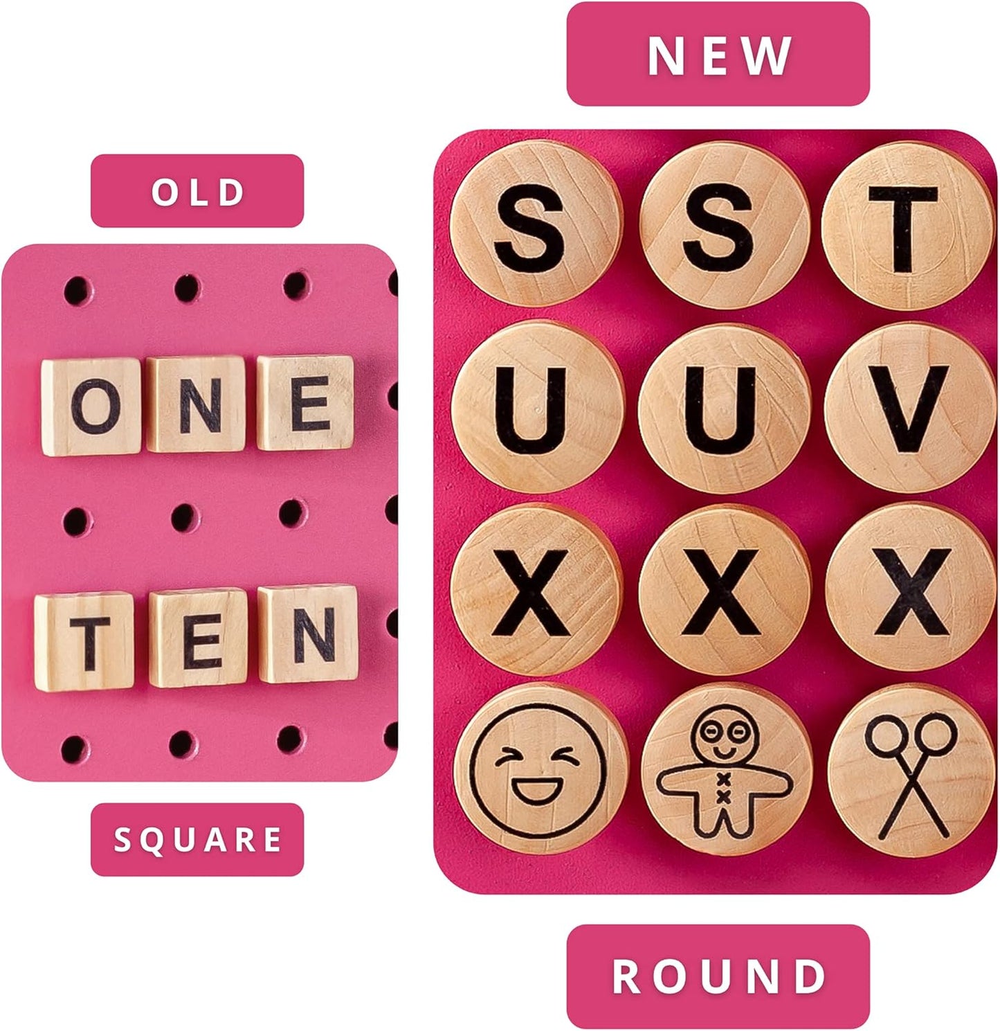Craft Room Pegboard Letters for Pegboard Craft Peg Board Organizer Accessories | 115 Pegboard Decoration Blocks with Emojis - Round
