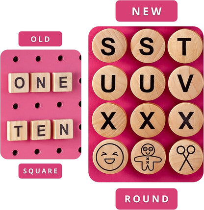 Craft Room Pegboard Letters for Pegboard Craft Peg Board Organizer Accessories | 115 Pegboard Decoration Blocks with Emojis - Round