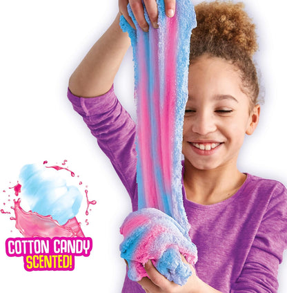 SLIMYSAND by Horizon Group USA, 1.5 Lbs of Stretchable, Expandable, Moldable Cloud Slime, Non Stick, Slimy Play Sand in A Reusable Bucket, Blue- A Sensory Activity , Light Blue