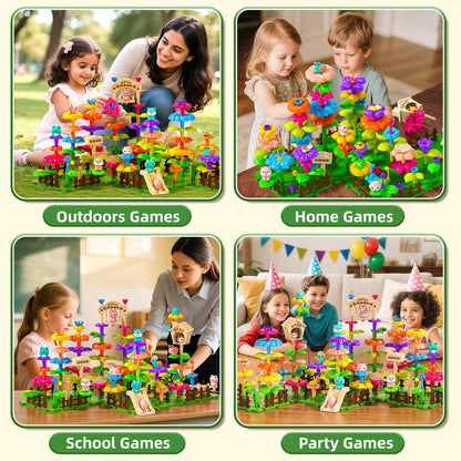 145 Pcs Toys for 3 Year Old Girl, Toddler Gardening Set Flower Garden Toy Girls Building Sets Best Educational Learning Fine DIY Crafts Stem Construction Stacking Kit for 3 4 5 6 7 Years Kids