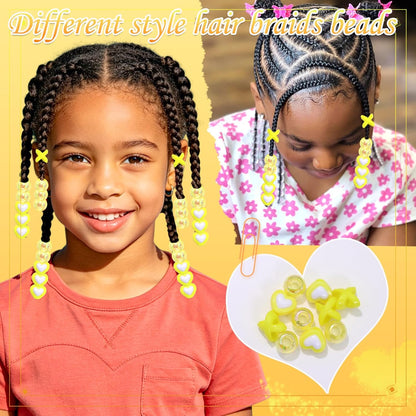 60PCS Purple Braids Beads 3 Styles Dreadlock Bead Accessories Cute Hair Jewelry AB Round Bead Decoration for Kids Girls