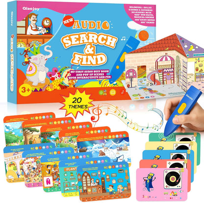 Qiaojoy Bilingual Interactive World Map for Kids Learning and Educational Toys, Talking Electronic Kids World Map i-Poster Geography Games Ages 3 to 12 Years Old, Custom Talking Birthday Gifts Card