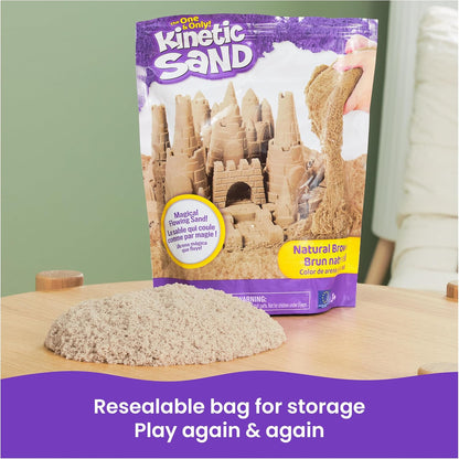 Kinetic Sand, 3.25lbs Beach Play Sand, Amazon Exclusive, Moldable Sensory Toys for Kids, Resealable Bag (Packaging May Vary), for Ages 3 and up
