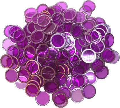 MR CHIPS Magnetic Bingo Chips with Metal Ring 3/4 Inch 300 Upgraded Pieces Red Transparent - Available in 7 Colors A Reusable Storage Bag