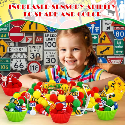 270 Pcs Numbers and Letters Sensory Bin Items Back to School Counting Sorting Sensory Bin Filler Fine Motor Numbers and Letters Geometric Figure Counts for Easter Spring Summer Sorting