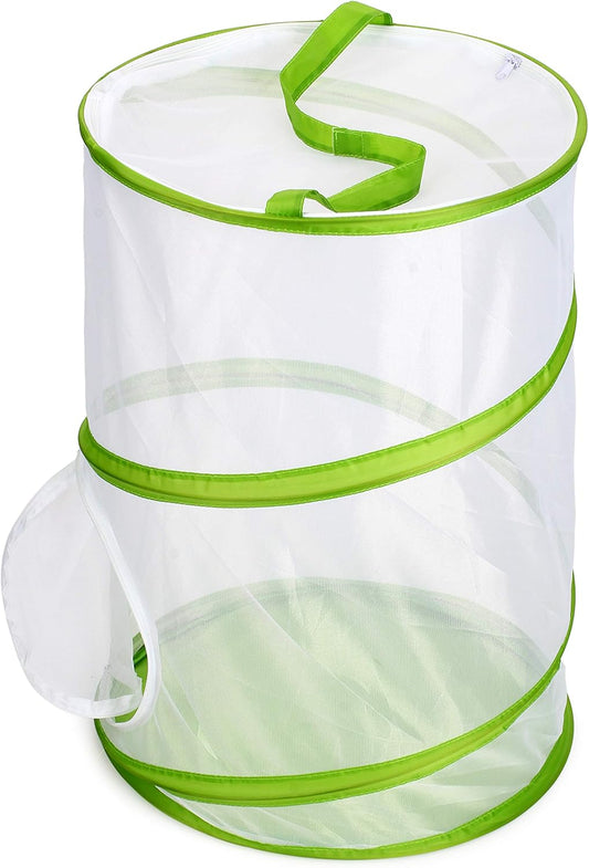 20" Large Butterfly Habitat, Giant Collapsible Insect Mesh Cage Terrarium Pop-up 12" x 20" Tall