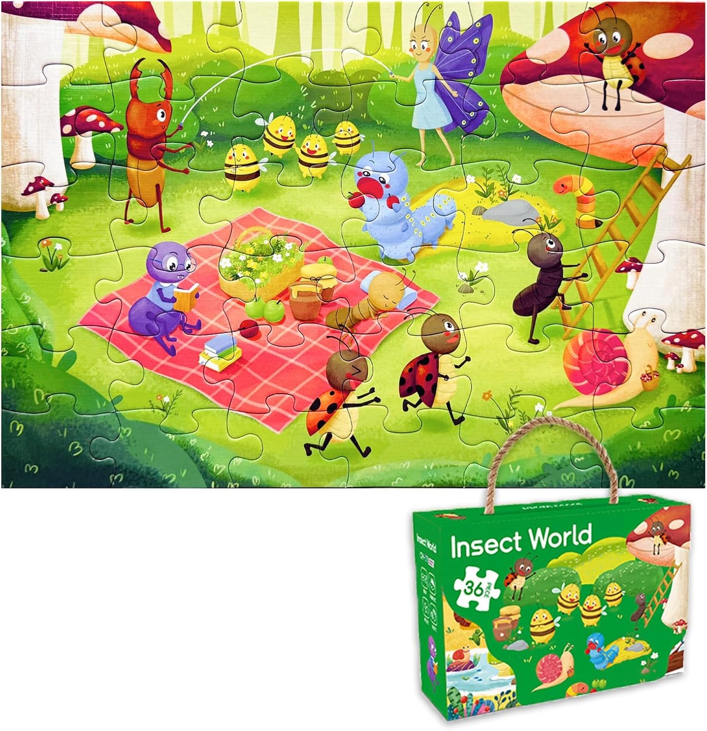 GIVEITALL Jigsaw Puzzles for Kids Ages 3-5 6-8 8-10 Year Old,Dog Planet Floor Puzzle 36 Pieces Enlightening Game Creative Gifts for Boys Girls (Dog)