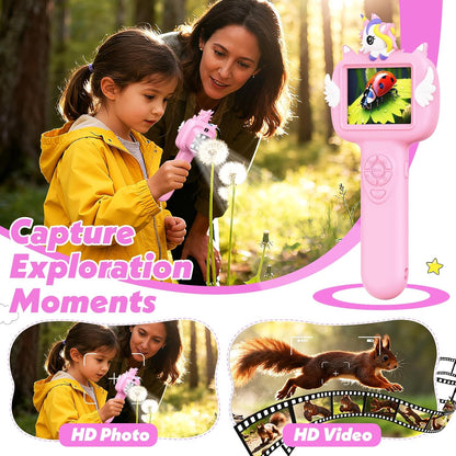 Microscope for Kids Gifts Toys Science, Mini Handheld Digital Pocket Microscope Requiring Direct Surface Contact, Educational STEM Toy for Boys Girls Ages 8–12, Christmas Birthday Gift Idea