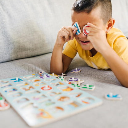 Melissa & Doug Disney Classics Alphabet Wooden Peg Puzzle (26 pcs)