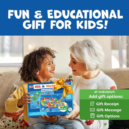 World Map Puzzle for Kids - 75 Piece - World Puzzles with Continents - Childrens Jigsaw Geography Puzzles for Kids Ages 4-8, 5, 6, 7, 8-10 Year Olds - Globe Atlas Puzzle Maps Learning Games Gifts