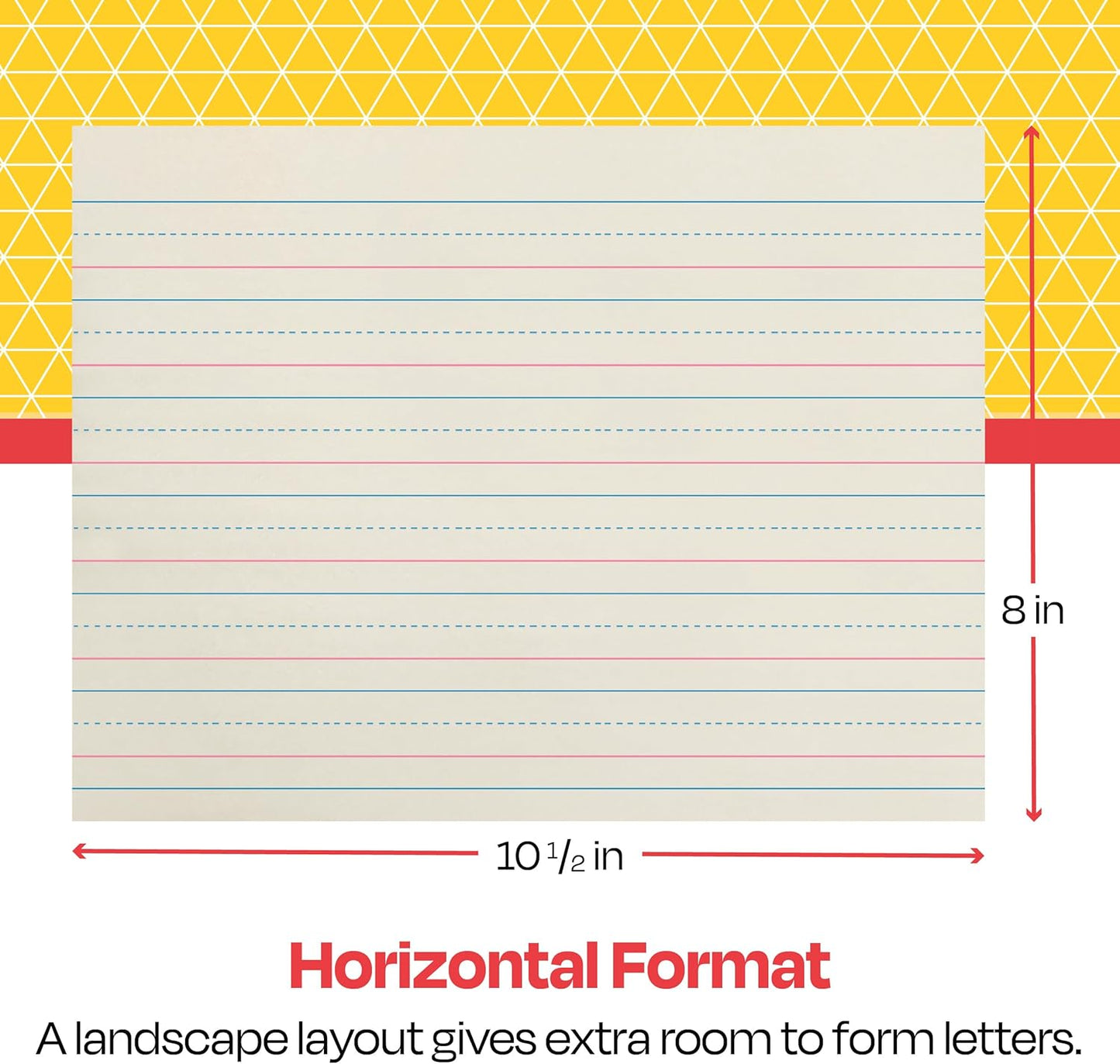 School Smart Zaner-Bloser Writing Paper, Handwriting Practice Lined Paper, Grade 2 to 3 Learning, 1/2 Inch Rule, 10-1/2 x 8 Inches, 500 Sheets