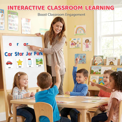 LovesTown Magnetic Alphabet Letters Kit for Kids, Double Sided Magnetic Board with Storage Box, Educational Learning Toys for Preschool Classroom and Home, 234 Pieces