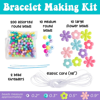 Creativity for Kids Beaded Flower Bracelet Making Kit | DIY Jewelry Craft Kit for Girls | Create 5 Colorful Beaded Bracelets to Wear, Share & Gift | Spring Crafts & Gifts for Mom (Ages 6+)