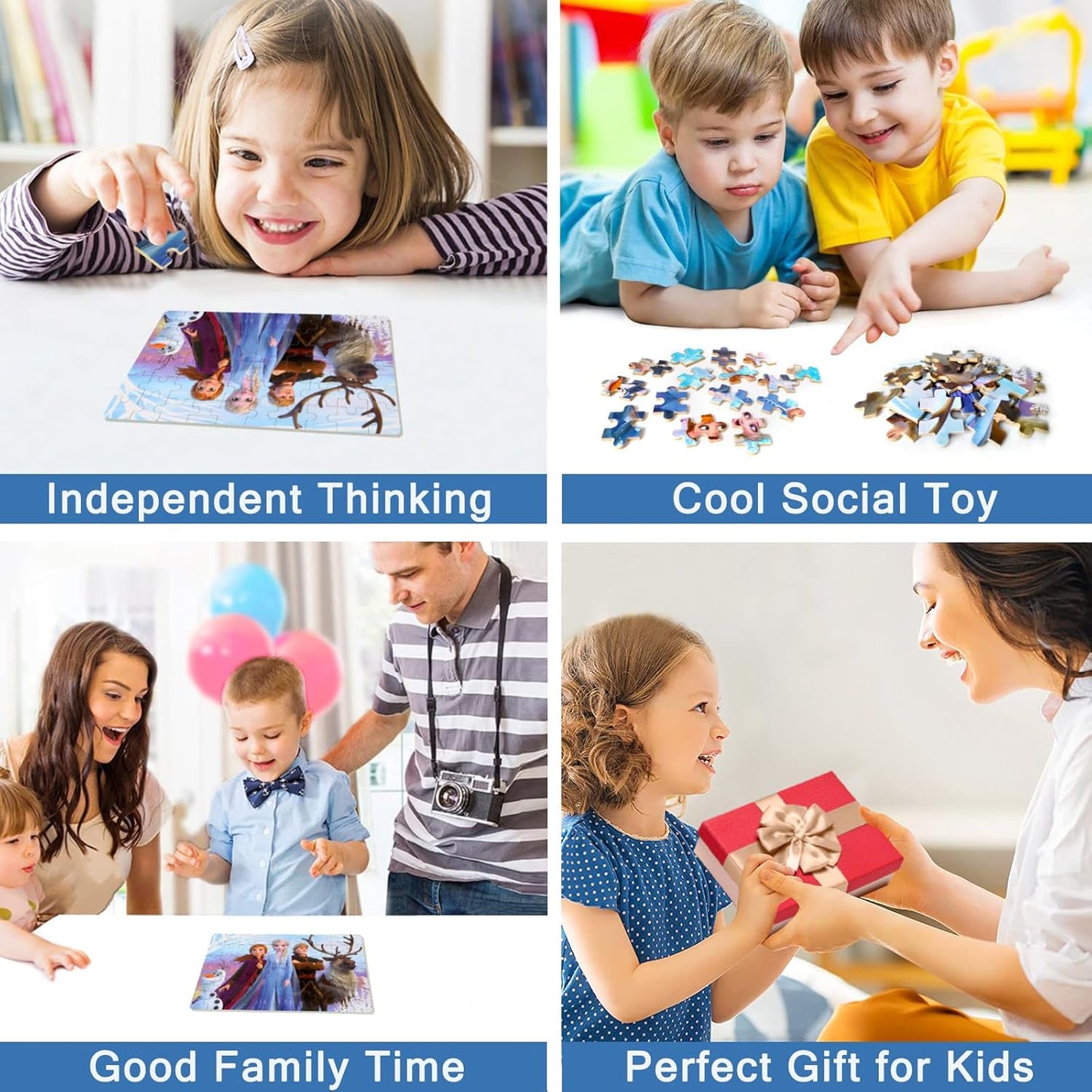 MZZOTOY Puzzles for Kids Ages 4-8, 60 Piece Puzzles for Kids Ages 3-5 in a Metal Box Girls and Boys Learning Educational Jigsaw Puzzle Toys Gifts