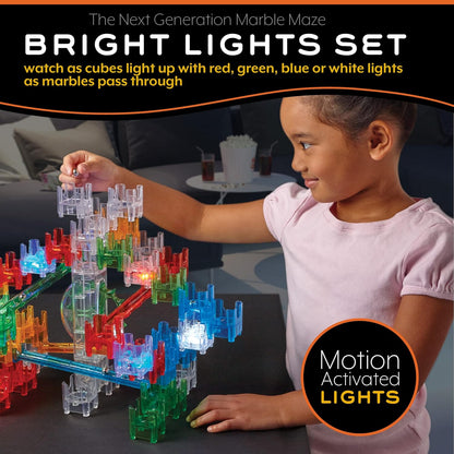 MindWare Q-BA-Maze Bright Lights The Next Generation Marble Maze Kids Toys - STEM Marble Run - Recommended for Ages 6+ - Educational Gift for Boys and Girls