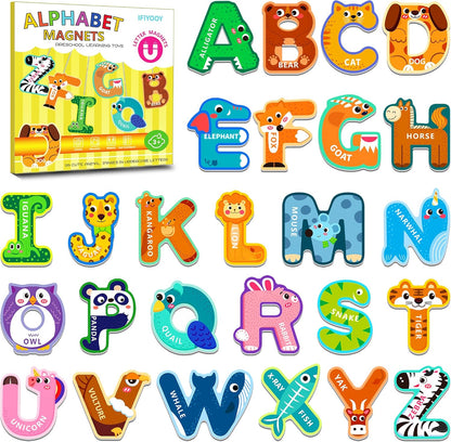 Fridge Magnets for Toddlers 1-3, Alphabet Magnets, Magnetic Alphabet Letters, ABC Magnets for Toddlers 1-3 Refrigerator, Letter Magnets for Fridge, Magnetic Toys for Toddlers 1-3