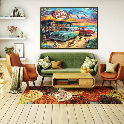 Puzzles for Adults 1000 Pieces,Seaview Campground Jigsaw Puzzle with 1:1 HD Poster, Perfect Interlocking No Dust, Stress Relief Ideal Gift for Family Games