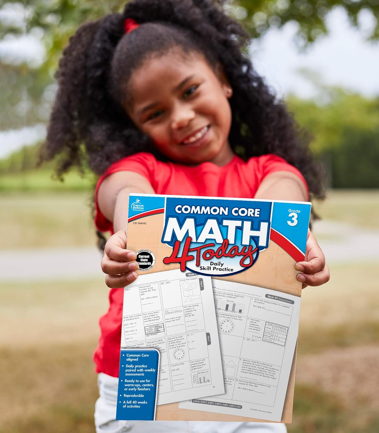 Carson Dellosa Common Core Math 4 Today 3rd Grade Workbooks, Telling Time, Fractions, Addition, Subtraction, Multiplication, Division, and More Mathematics Classroom or Homeschool Curriculum (Volume 6)