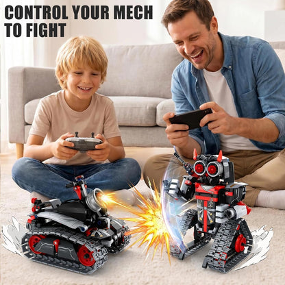 STEM Robot Building Kit, 3 in1 Remote & App-Controlled Robotic Toys, Robot Building Blocks Set with LED Eyes & Sound, Christmas Birthday Gifts for Boys Girls Age 6 7 8 9 10 11 12+ Year Old (433 Pcs)