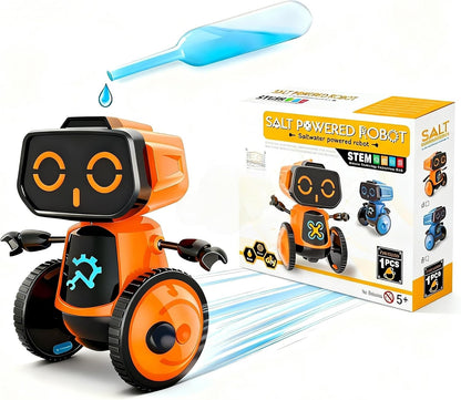 Science Saltwater-Powered Robot Kit, DIY STEM Gift Toys, No Batteries Required, Scientific Experiments, Creative Toy, Environmental Protection, for Festival & Birthday &Boys & Girls (Blue)