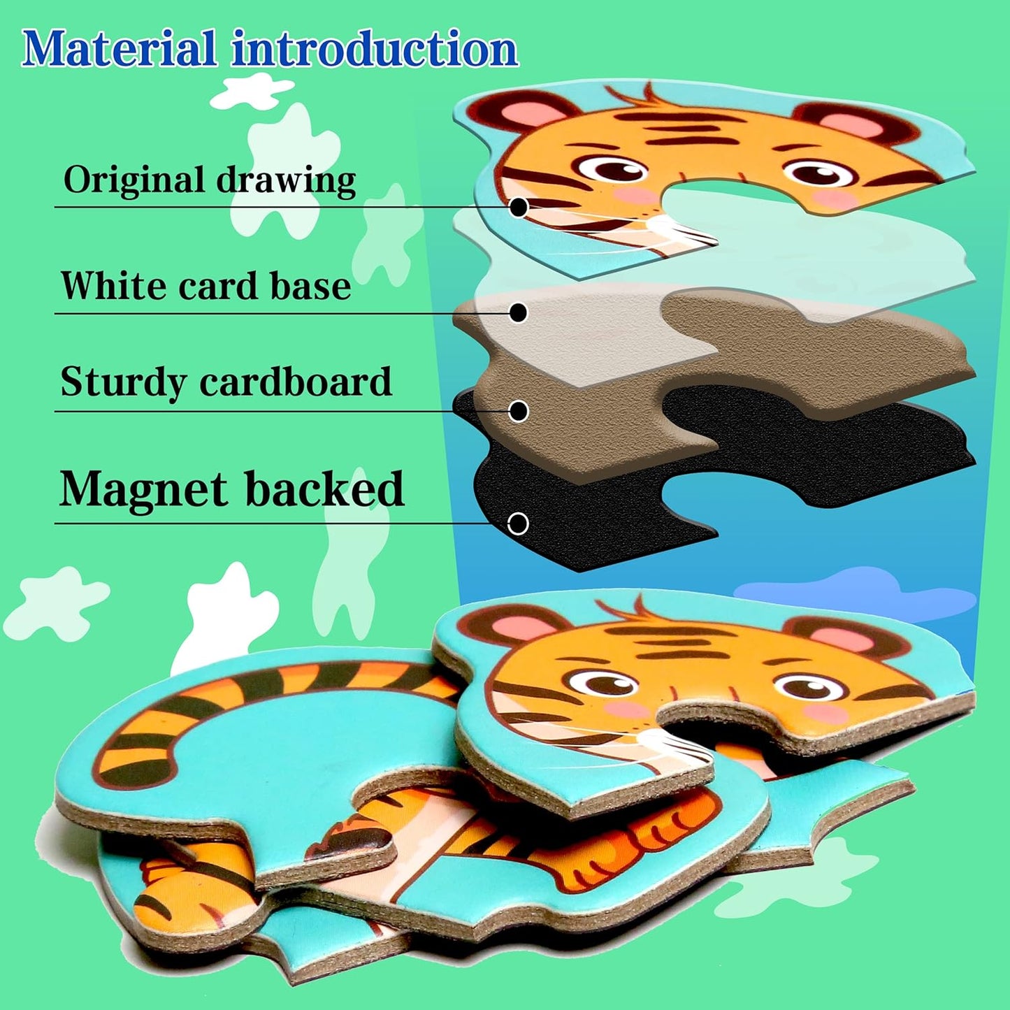 Magnetic Puzzles for Kids Ages 1-3, Travel Toddler Puzzles Ages 2-4 Year, Excavator Refrigerator Magnet for Kids Learning Gift for Road Trip