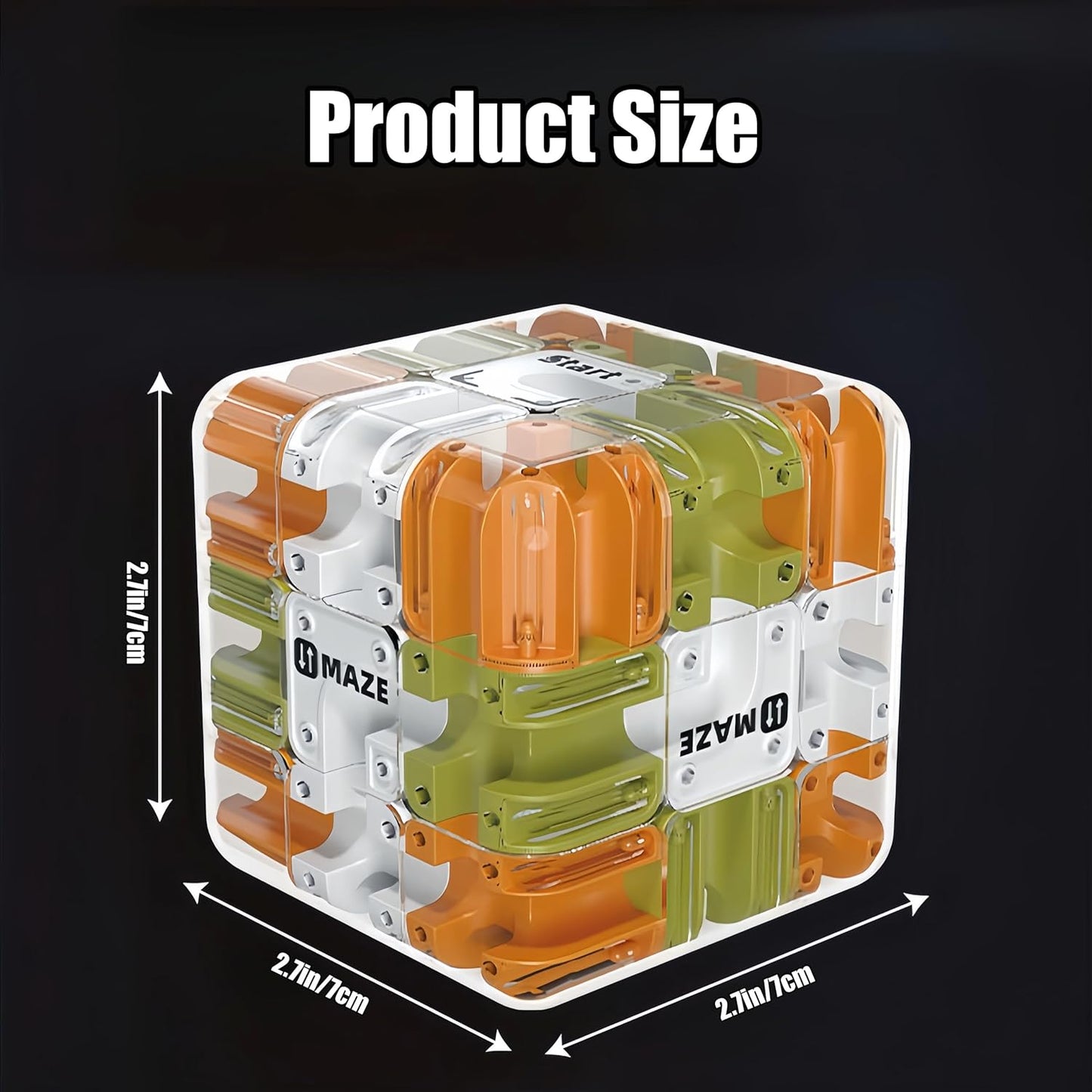 2-Pack 3D Maze Cube Puzzle, Battle Set for 2 Players, 2-in-1 Twist & Roll Brain Teaser Toys, Family Game Night & STEM Learning Gifts for Kids Teens (Blue & Yellow)