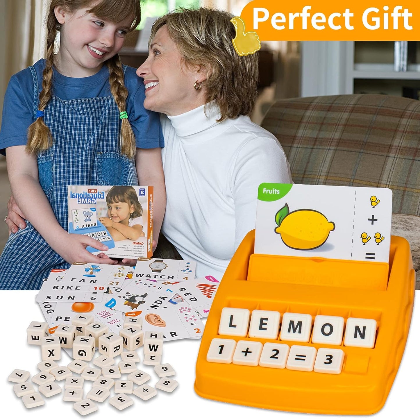 Matching Letter Games for Kids Ages 4-8,Learning & Education Toys for Preschool Boys Girls Spelling/Reading/Math Learning/Word Recognition,Birthday Gifts Educational Toys for Kindergarten Kids, Purple