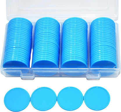 Smartdealspro Set of 100 1 Inch Opaque Plastic Learning Counters Mini Poker Chips Game Tokens with Storage Box (Pink)