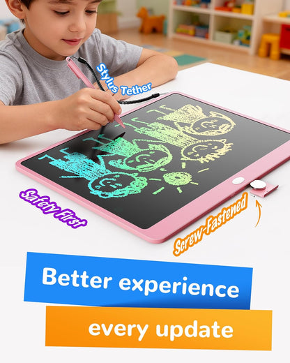 KOKODI LCD Writing Tablet, 12 Inch Colorful Toddler Doodle Board Drawing Tablet, Erasable Reusable Electronic Drawing Pads, Educational and Learning Toy for 3-6 Years Old Boy and Girls(Blue)
