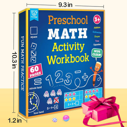 Preschool Learning Activities 60 Reusable Pages, Tracing Letter Number Handwriting Practice Book for Kids, Montessori Autism Educational Fine Motor Toddler Learning Toys for 3 4 5 Year Olds