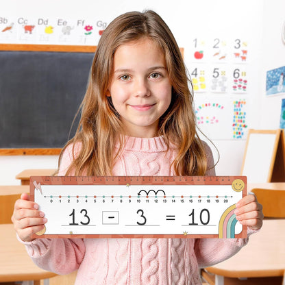 26 Pack Boho Number Line Dry Erase Boards Cards, 14"x4", Double-Sided, 0-10 on One Side & 0-20 on Other Side, Math Manipulatives for Student, Education Classroom Must Haves
