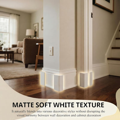 Pangda Baseboard Corners Blocks Self Adhesive Rubber Safety Corner Protectors Proofing Edge Guard Corner Cushion for Wall Furniture Edge(White,12 Pcs)