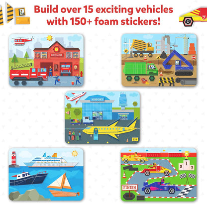 Skillmatics Tangram Sticker Puzzles - Educational Art & Craft Activity with 150+ Foam Tangram Stickers, Creative Toys & Games for Boys & Girls Ages 4, 5, 6, 7