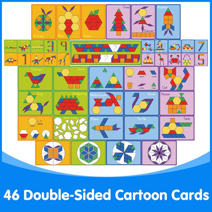 Odoorgames Light Box with Shapes & Cards Set – Light Table for Kids, Educational Toys for Tracing, Sensory Play & Early Learning (Cyan)