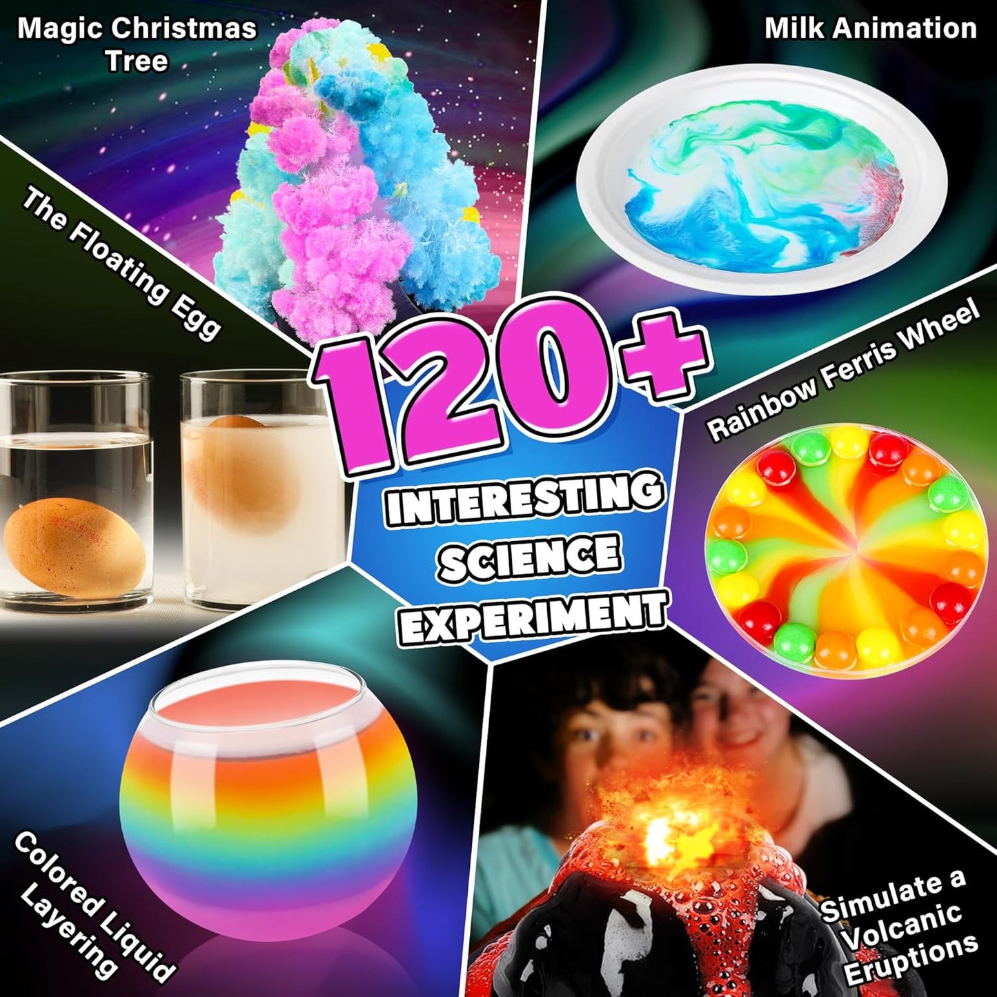 Science Kit for Kids,80 Science Lab Experiments,Scientist Costume Role Play STEM Educational Learning Scientific Tools,Birthday Gifts and Toys for 6 7 8 9 Years Old Boys Girls Kids