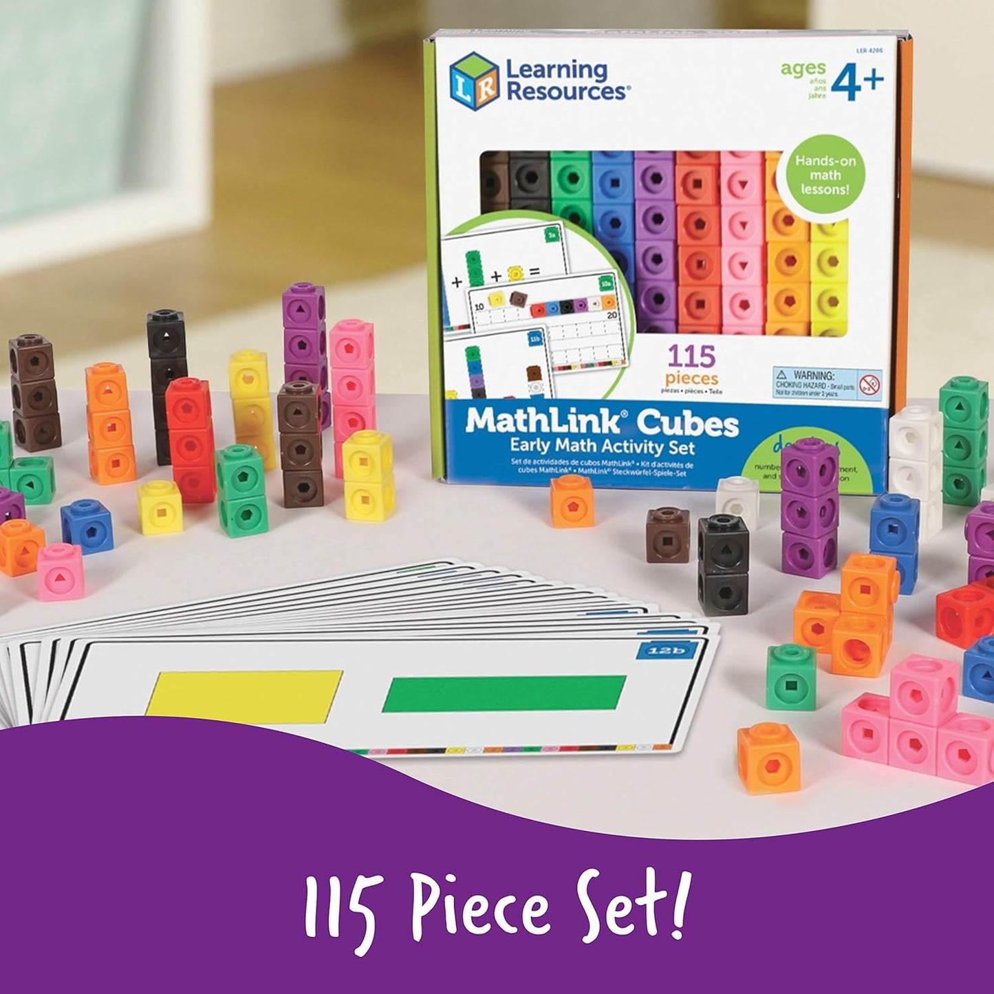 Learning Resources MathLink Cubes Kindergarten Math Activity Set Sea Adventures! - 115 Pieces, Age 5+, STEM Teaching Toys, Kindergartner Games