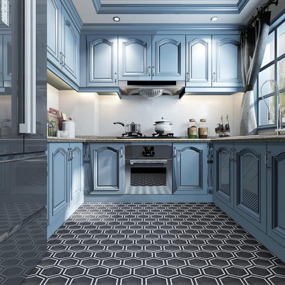 Art3d 10-Pack Hexagon Peel and Stick Flooring Tile Marble Look, Self Adhesive Waterproof Vinyl Floor Tile for Living Room, Kitchen, Bathroom, Bedroom, 11.8" x 10.2" White Marble
