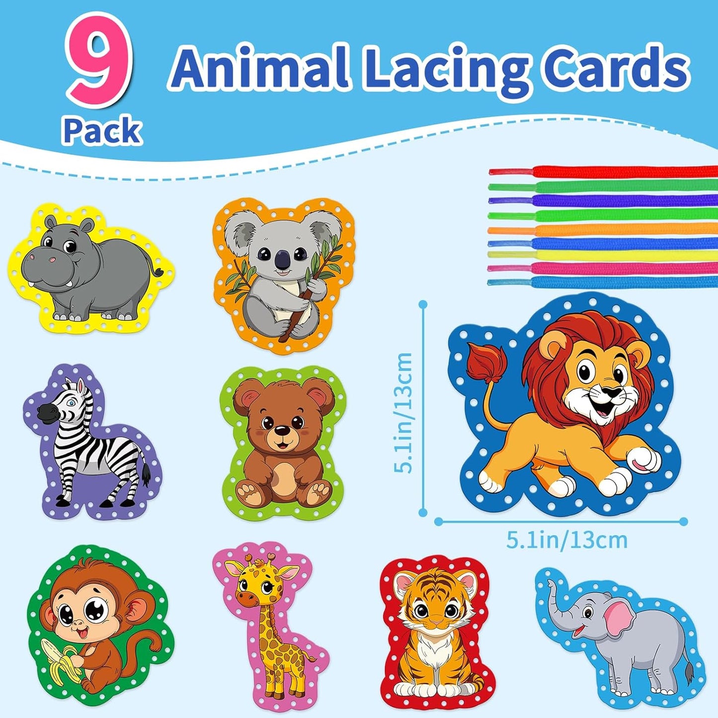Vehicle Lacing Cards,Double Side Toddler Sewing Kit for Kids,Fine Motor Skills Toys,Shoe Tying Practice,Manipulatives for Preschoolers,Classroom Must Haves,Preschool Learning Activities