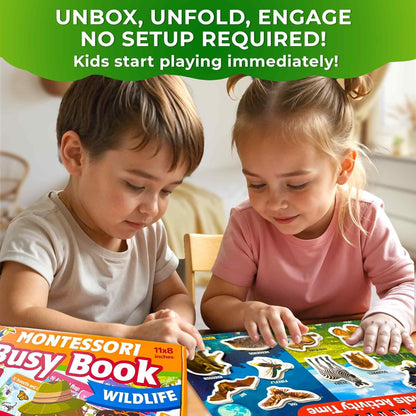QUOKKA Montessori Busy Book for Toddlers 1-3 - Pre K Kids Learning Activities for Homeschooling - My Preschool Busy Book for Ages 3-5 - 15 Kids Educational Activities 2-4 Years